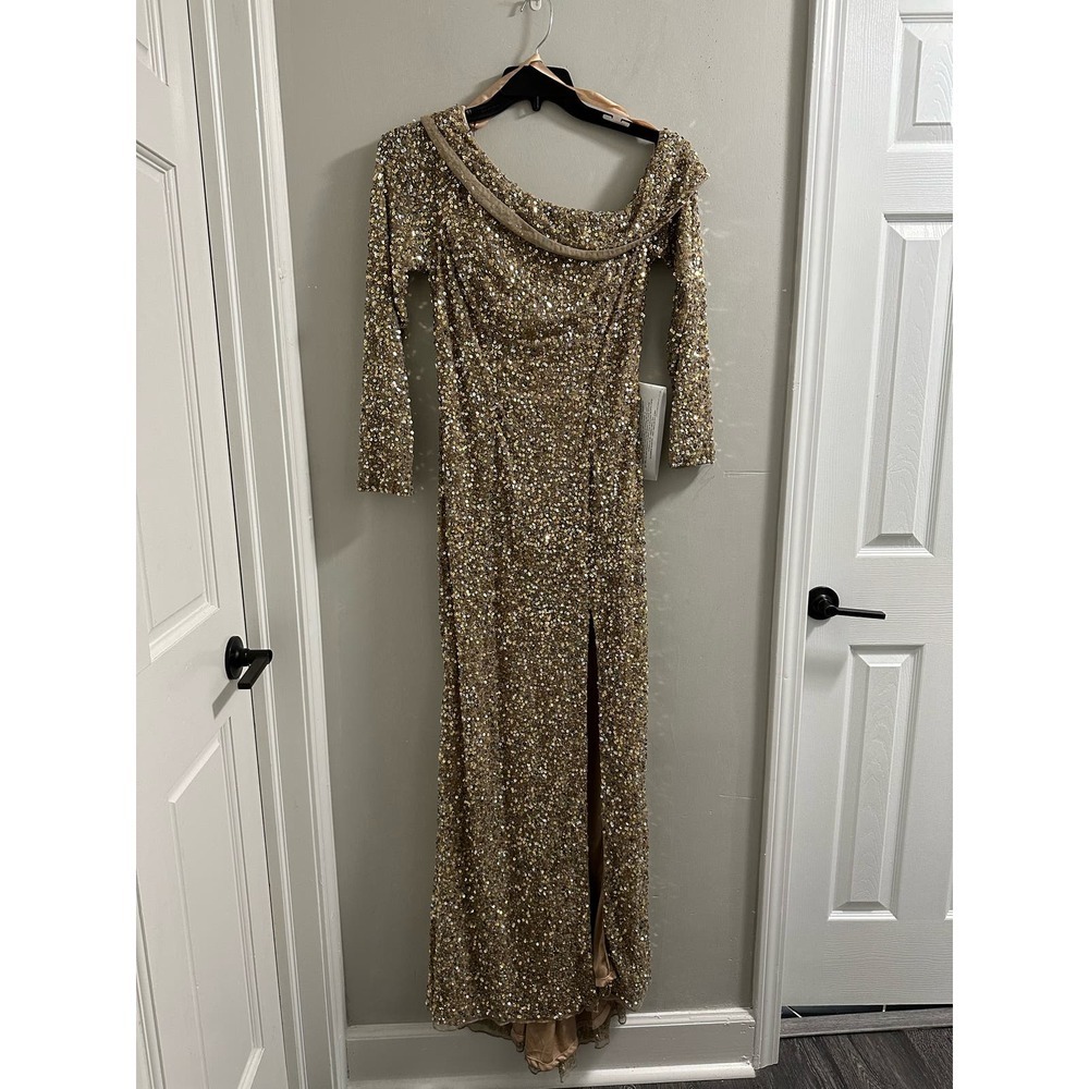 MAC DUGGAL Women's Sequined One Shoulder Evening Gown … - Picture 2 of 13